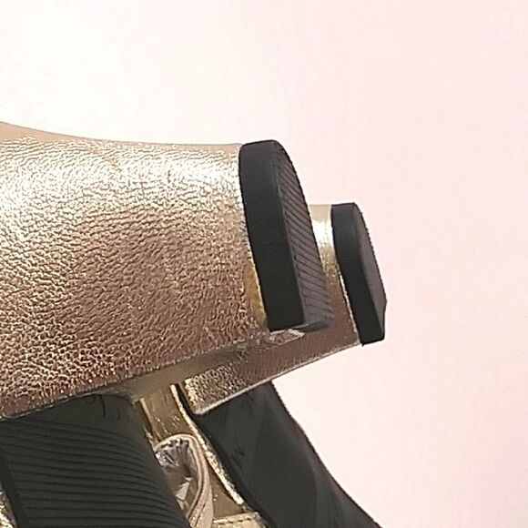 Walking Cradles Mark Lemp Leash Gold Leather Strappy Dressy Sandal Heels 8WW - Picture 10 of 11